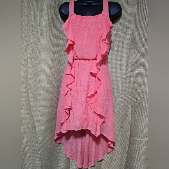 Lily Rose Pink Asymmetrical Ruffled Halter Dress - Picture 2 of 10